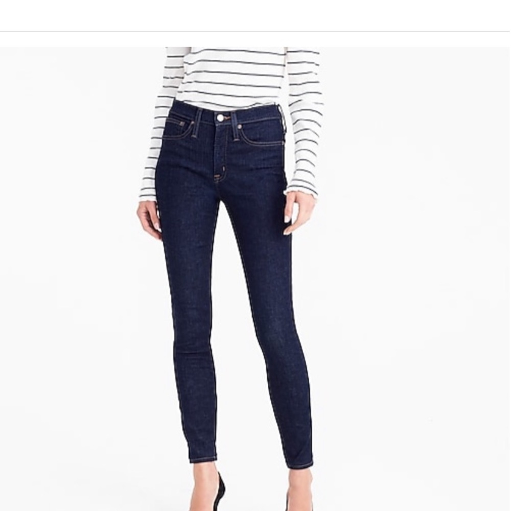 J crew 9" high-rise toothpick classic wash jean